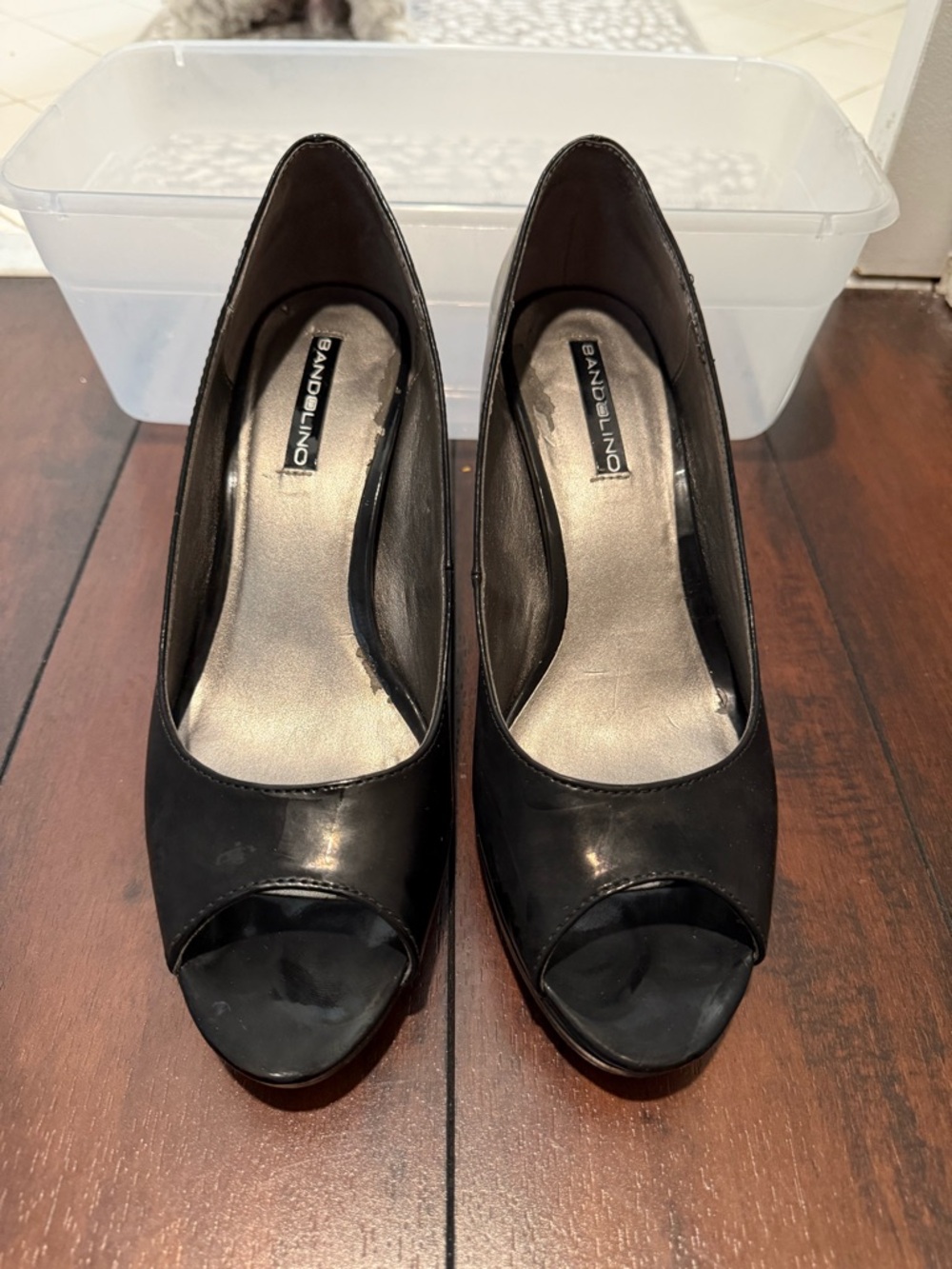 Bandolino Black Peep-Toe Heels